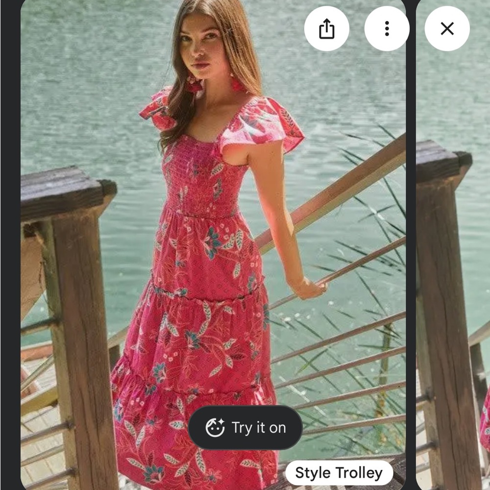 Sugarlips paisley smocked midi dress